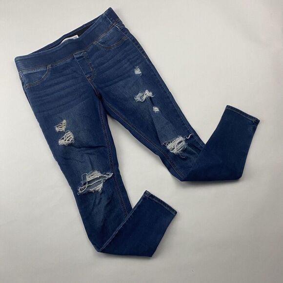 Old Navy Rockstar Super Skinny Jeggings Denim Blue Jeans Mid-Rise Stretch 4P - Picture 5 of 10